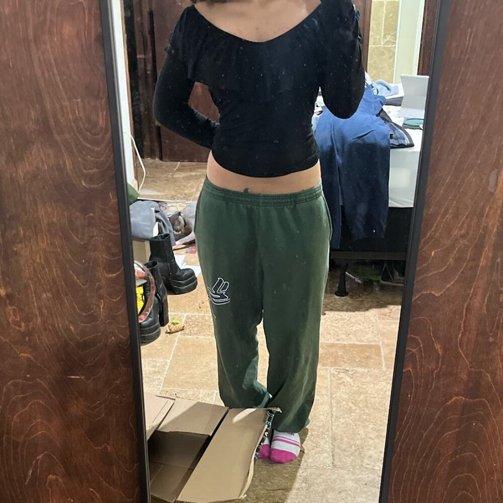 Small Vintage Express Off the Shoulder Long Sleeve Blouse